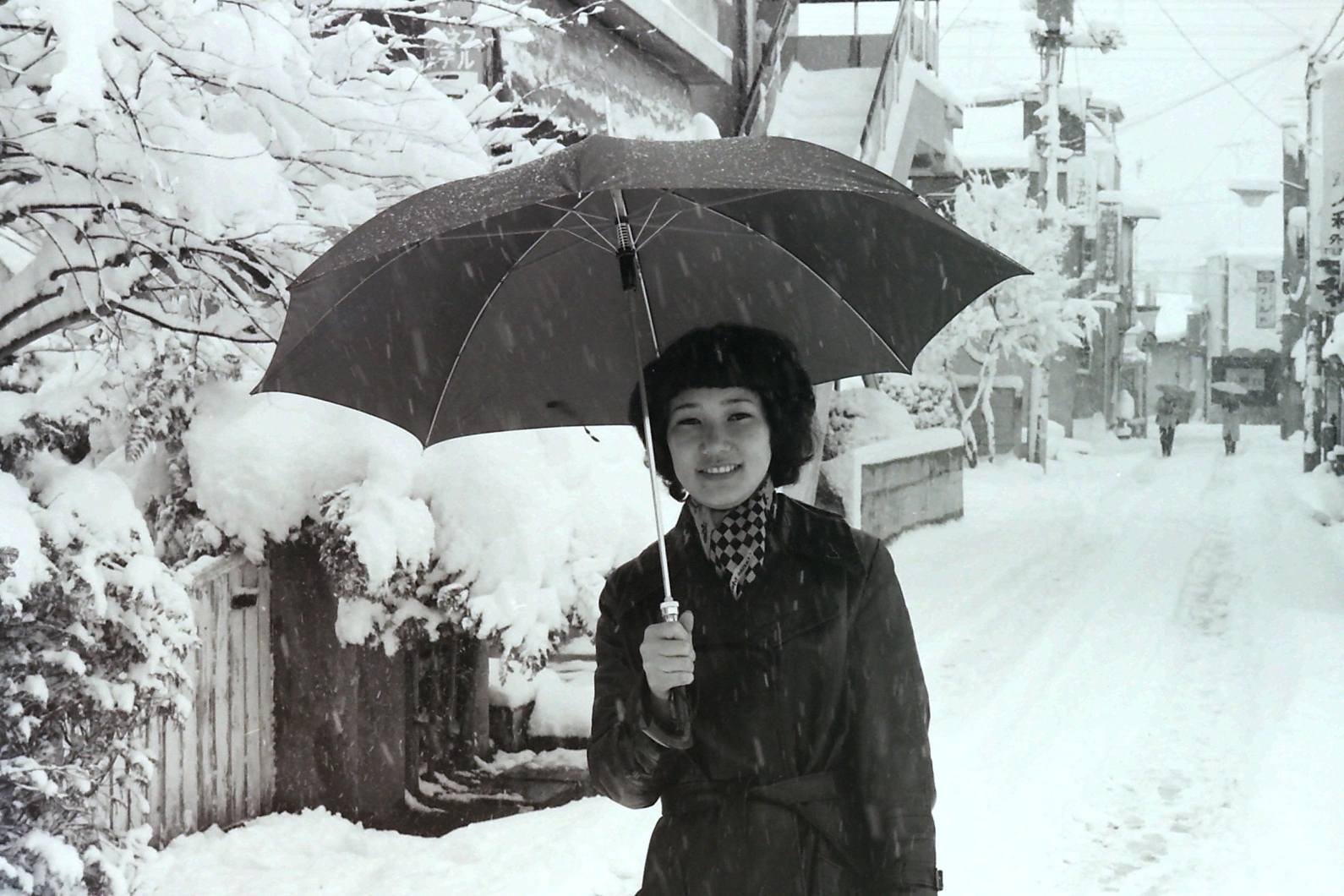 Ritsuko outside in the snow